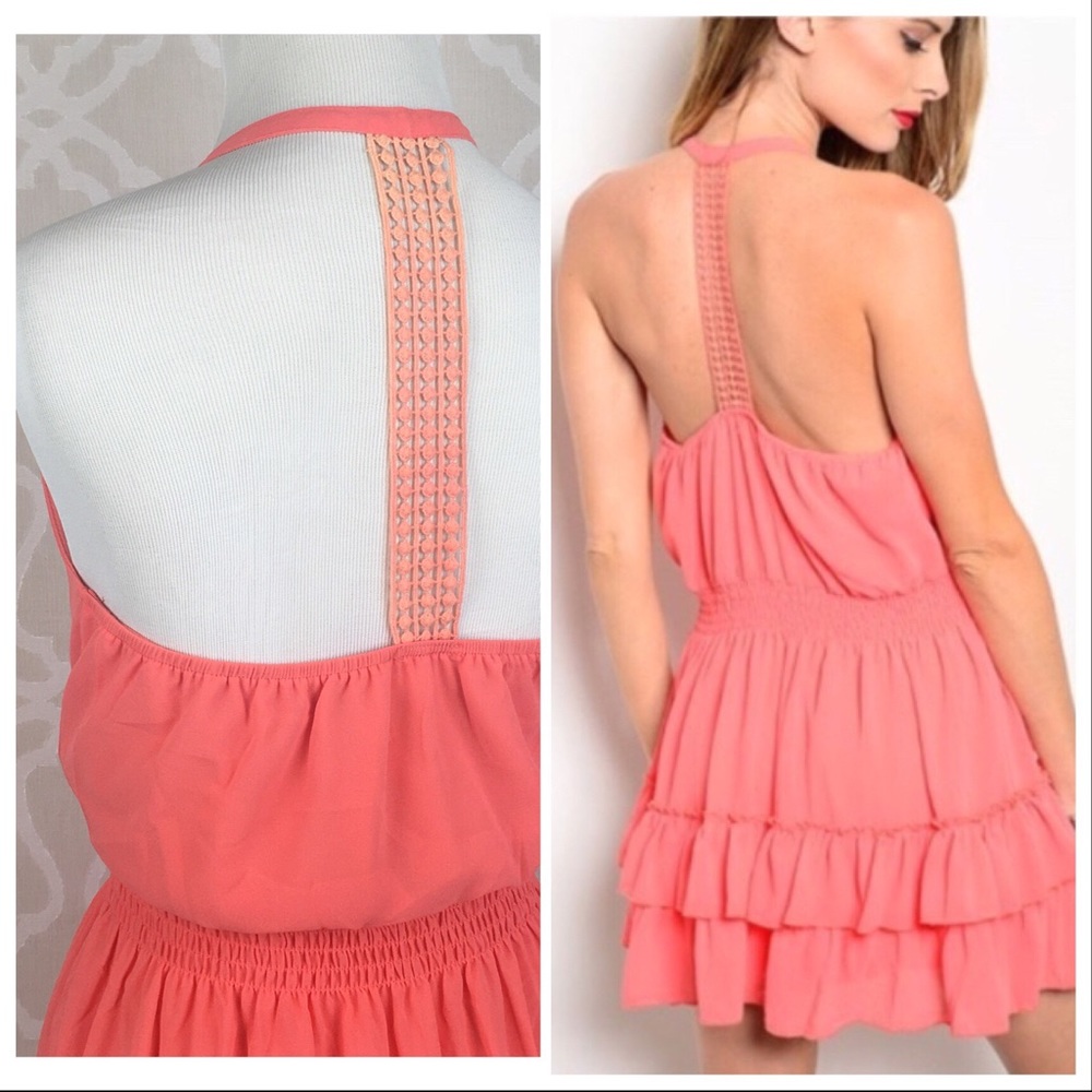*CLEARANCE* Double Layer Tiered Chiffon Mini-Dress - Picture 3 of 8